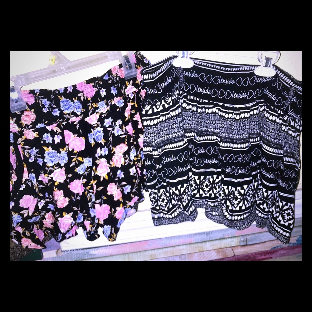 Bundle of 2 girls soft flowy shorts EUC XL